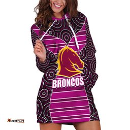 NRL Boncos Hoodie Dress Mix Dot Aboriginal Pink Version
