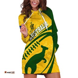 Personalised Aussie Wallabies Hoodie Dress Rugby World Cup Sporty Dynamic