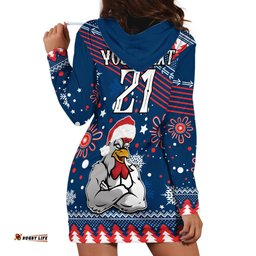 Custom Roosters Rugby Hoodie Dress Chirstmas Vibe