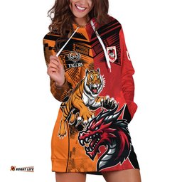 Custom Dragons and Tigers Hoodie Dress Rugby Mascot With Sporty Style