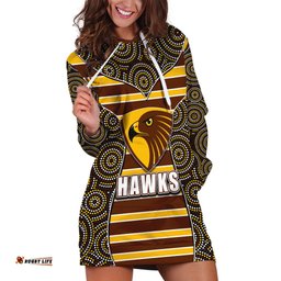 AFL Hawks Hoodie Dress Mix Dot Aboriginal