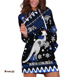 Custom North Kangaroos Football Hoodie Dress Roos Christmas Vibe