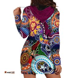 Custom NAIDOC Week 2024 Brisbane Lions Hoodie Dress Australia Aboriginal Dot Painting