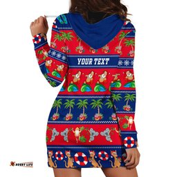 Personalised Australia Christmas Hoodie Dress Aussie Santa Claus Beach Xmas Vibes