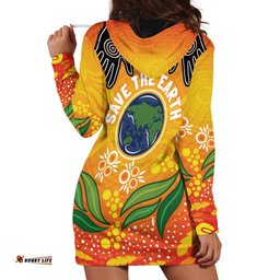 Australia Earth Day Indigenous Hoodie Dress Save The Earth