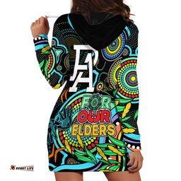 Port Adelaide Football Aboriginal Art Hoodie Dress NAIDOC Indigenous Tribal