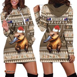Aussie Platypus Hoodie Dress Merry Christmas