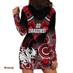Dragons Rugby Hoodie Dress Saints 1998 Aboriginal Mix Polynesian Pattern
