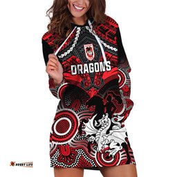 Dragons Rugby Hoodie Dress Saints 1998 Aboriginal Mix Polynesian Pattern