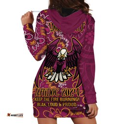 Personalised Sea Eagles NAIDOC Week 2024 Hoodie Dress Aboriginal Fire Burning Sparks