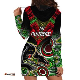 Panthers Rugby Hoodie Dress Penrith 1966 Aboriginal Mix Polynesian Pattern