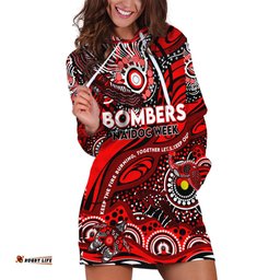 Custom NAIDOC Week 2024 Bombers Hoodie Dress Aboriginal Animals Keep The Fire Burning