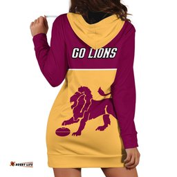 Brisbane Lions Football Hoodie Dress Sporty Gold Version