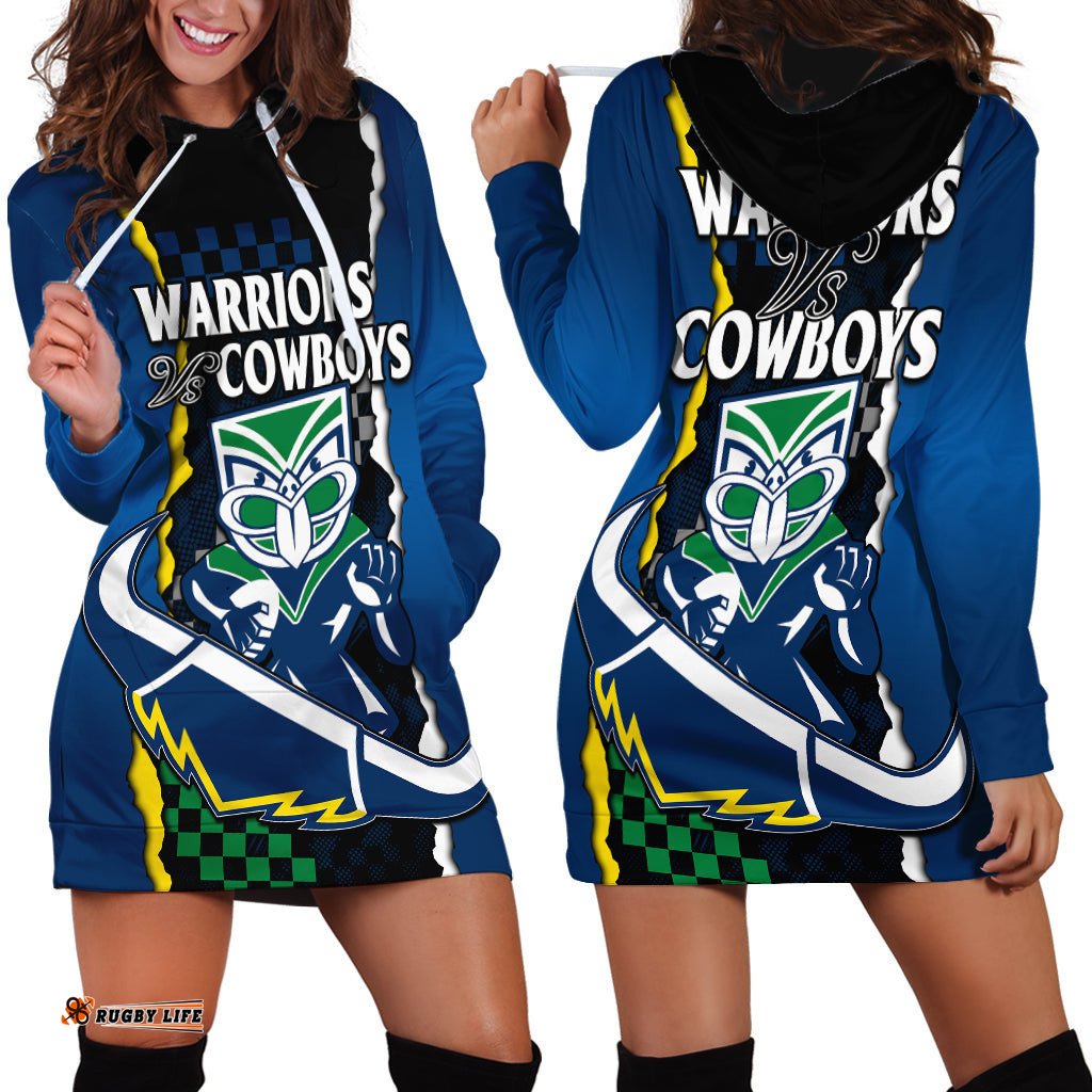 NRL Combine Warriors and Cowboys Hoodie Dress