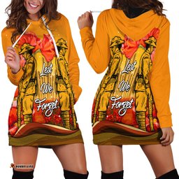 Aboriginal Anzac Day Hoodie Dress Soldier Poppy Vibe