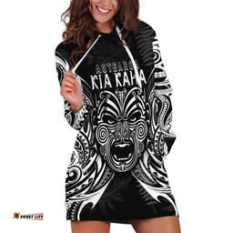Custom New Zealand Rugby Hoodie Dress World Cup Aotearoa Haka Face