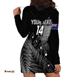 Custom New Zealand Silver Fern Rugby Hoodie Dress All Black Go Champions With Trophy Proud