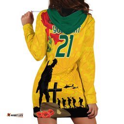 Australia Socceroos Soccer ANZAC Custom Hoodie Dress Gallipoli Soldier With Camouflage Art