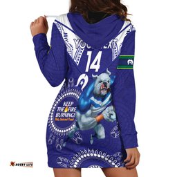 Custom NRL Bulldogs NAIDOC Week Hoodie Dress Keep The Fire Burning Indigenous Art