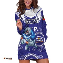 Custom NRL Bulldogs NAIDOC Week Hoodie Dress Keep The Fire Burning Indigenous Art
