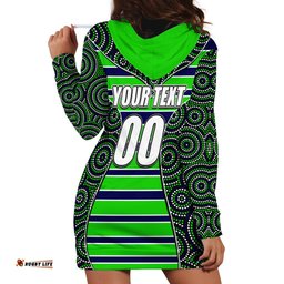 NRL Raiders Hoodie Dress Mix Dot Aboriginal