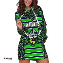 NRL Raiders Hoodie Dress Mix Dot Aboriginal