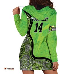 Custom Sydney Thunder Hoodie Dress Indigenous Art Grunge Style