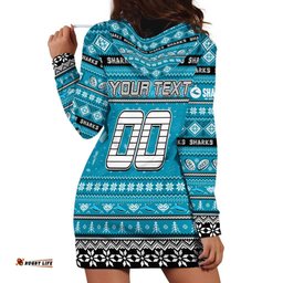 Personalized Sharks Rugby Xmas Hoodie Dress Australia NRL Mascot