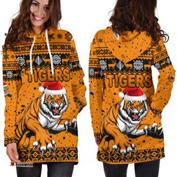 Wests Christmas Women's Hoodie Dress Tigers Unique Vibes Orange