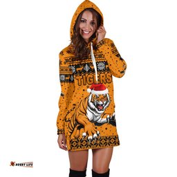 Wests Christmas Women's Hoodie Dress Tigers Unique Vibes Orange