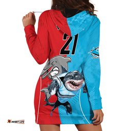 Custom Dolphins and Shark Hoodie Dress Together Sporty Style
