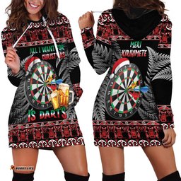 All I Want For Christmas Is Darts New Zealand Hoodie Dress