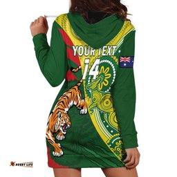 Custom Bangladesh And Australia Cricket Hoodie Dress Kangaroo Tiger Together