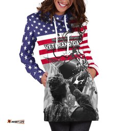 Veterans Day Hoodie Dress Flag