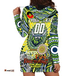 Custom NAIDOC Week 2024 Raiders Hoodie Dress Mascot Rugby