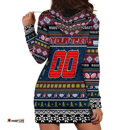Personalized Roosters Rugby Xmas Hoodie Dress Australia NRL Mascot