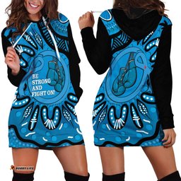Australia Diabetes Awareness Month Hoodie Dress Be Strong And Fight On Aboriginal Art