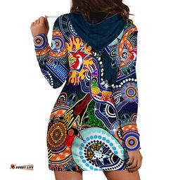 Personalised Roosters NAIDOC Week 2024 Hoodie Dress Australia Aboriginal Dot Painting