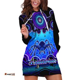 Personalised Australia Scorpio Tarantulas Spider Zodiac Hoodie Dress Auz Astrology Aboriginal Blue