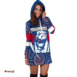 Western Football Bulldogs Women Hoodie Dress Redamancy Indigenous Australian