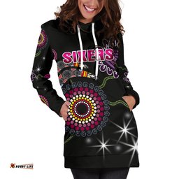 Sydney Women's Hoodie Dress Sixers Indigenous Black