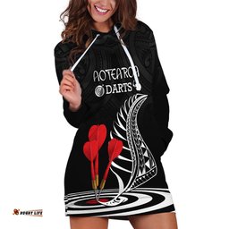 Personalised New Zealand Darts Hoodie Dress Aotearoa Maori Fern Bring It On