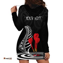 Personalised New Zealand Darts Hoodie Dress Aotearoa Maori Fern Bring It On