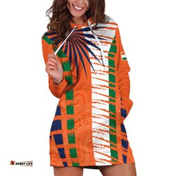 Personalised India Hoodie Dress Raising Sun Indian Pattern Mandala Murals