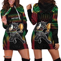 Custom Panthers Champion Grand Final 2024 Hoodie Dress With Polynesian Style