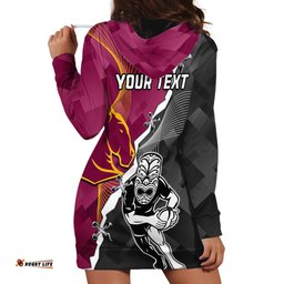Personalised Warriors And Broncos Rugby Hoodie Dress Together Sporty Style