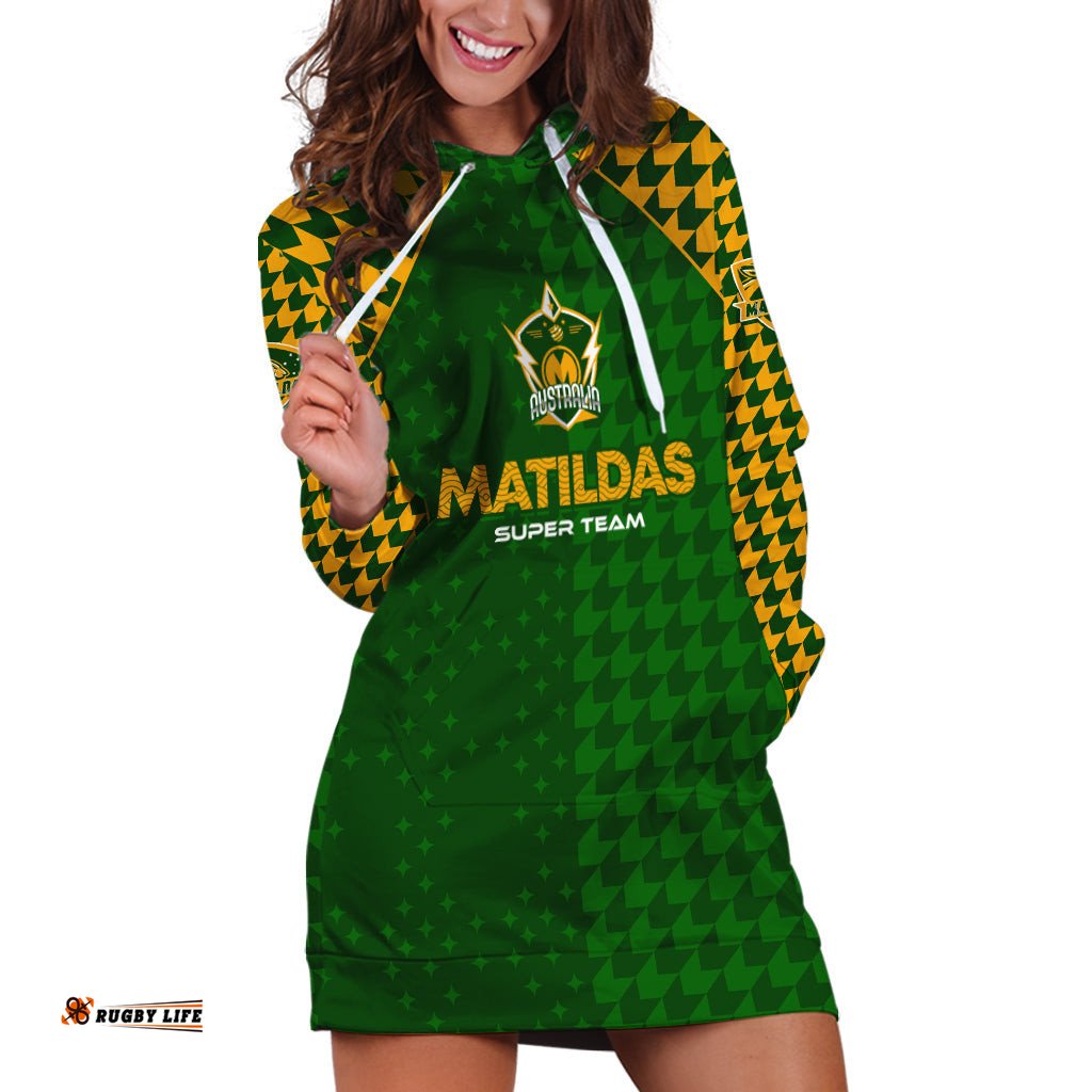 Personalised Australia Soccer Matildas Hoodie Dress Super Team