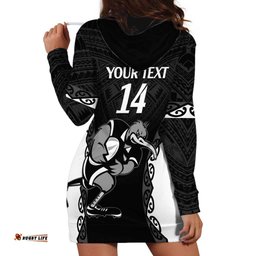 Aotearoa Rugby Custom Hoodie Dress Maori Kiwi Mascot Style