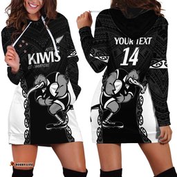 Aotearoa Rugby Custom Hoodie Dress Maori Kiwi Mascot Style