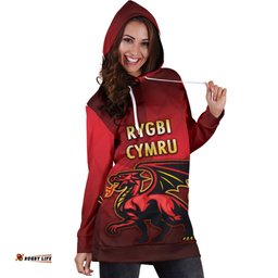 Wales Rugby Hoodie Dress Simple Style